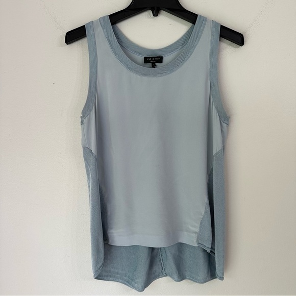 Rag and bone 100% Silk Scoop Neck Blue tank top size Small , rag & bone - Picture 1 of 10